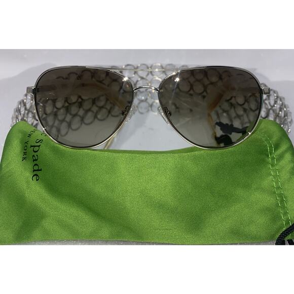 Kate Spade - Women's Emmaline/S J5GHA Gold Aviator Sunglasses 57mm - NEW IN BAG - Picture 2 of 6